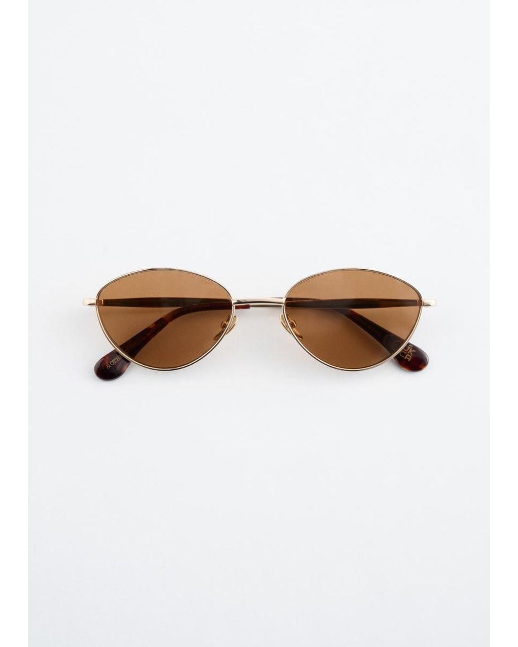 & Other Stories Brown Wire-Frame Oval Sunglasses