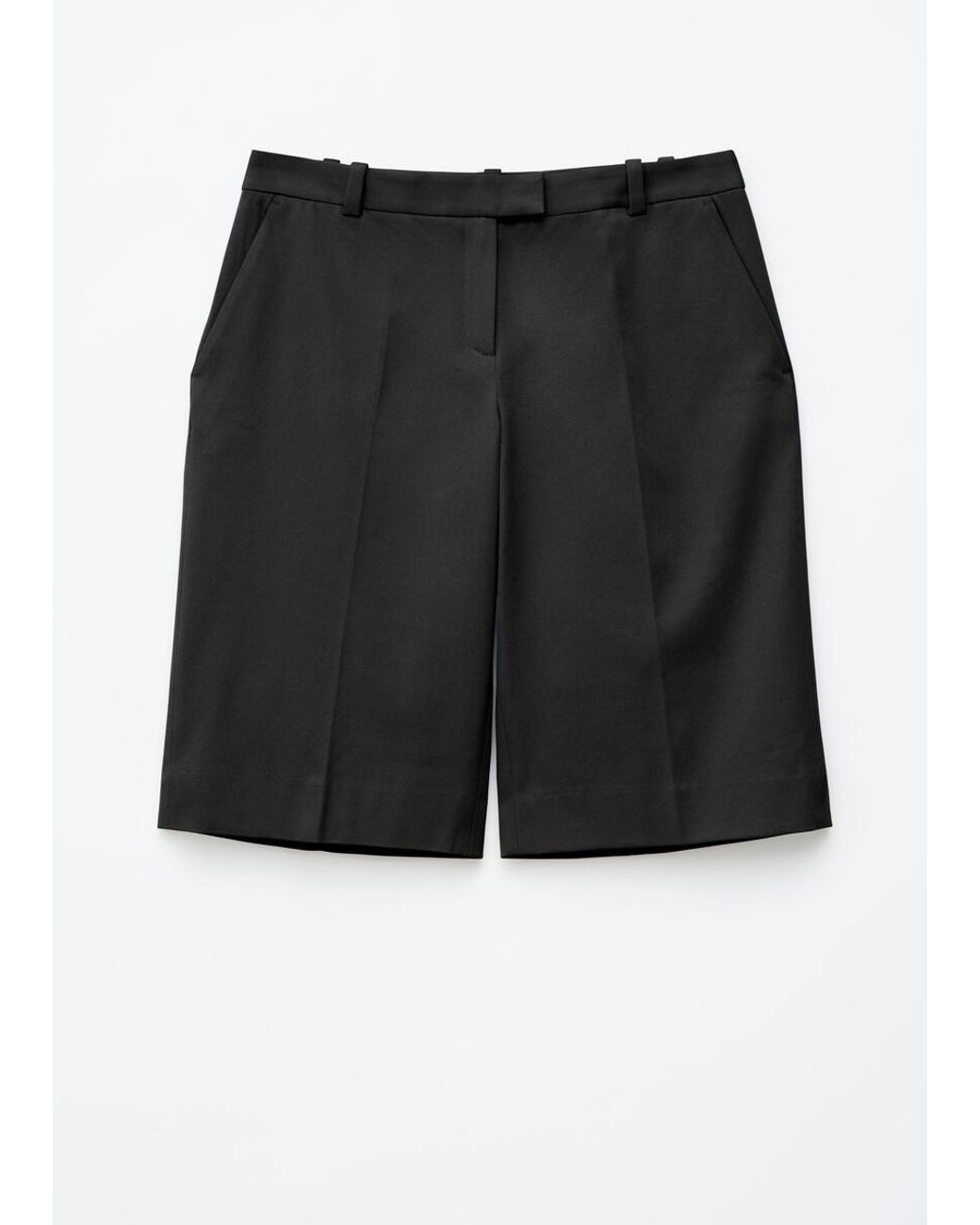 & Other Stories Black Tailored Knee-Length Shorts