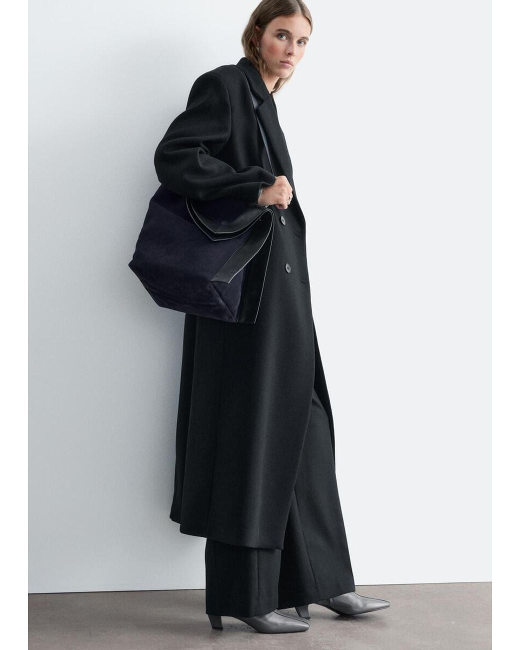 & Other Stories Black Kitten Heel Leather Ankle Boots