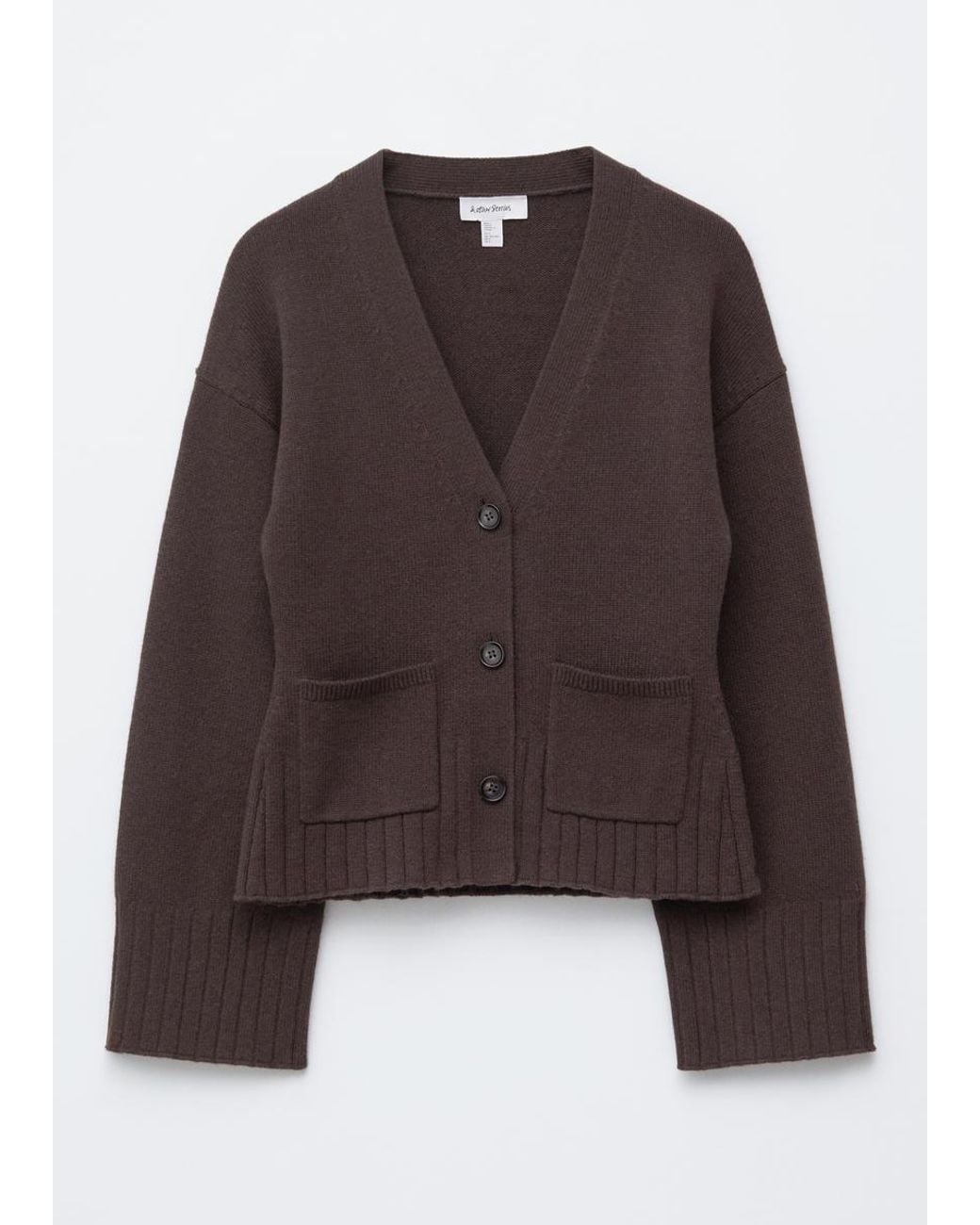 & Other Stories Brown Tapered Knit Cardigan