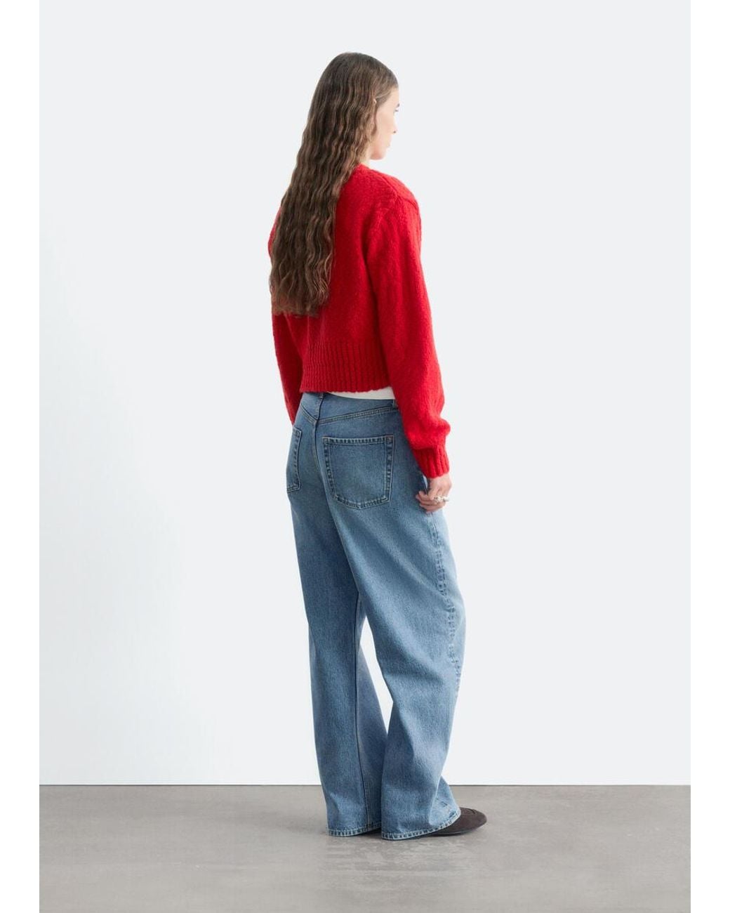 & Other Stories Red Wool-Cotton Cardigan