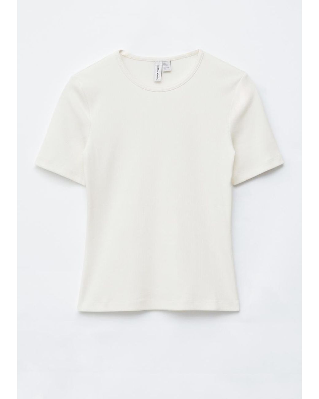 & Other Stories White Ribbed T-Shirt