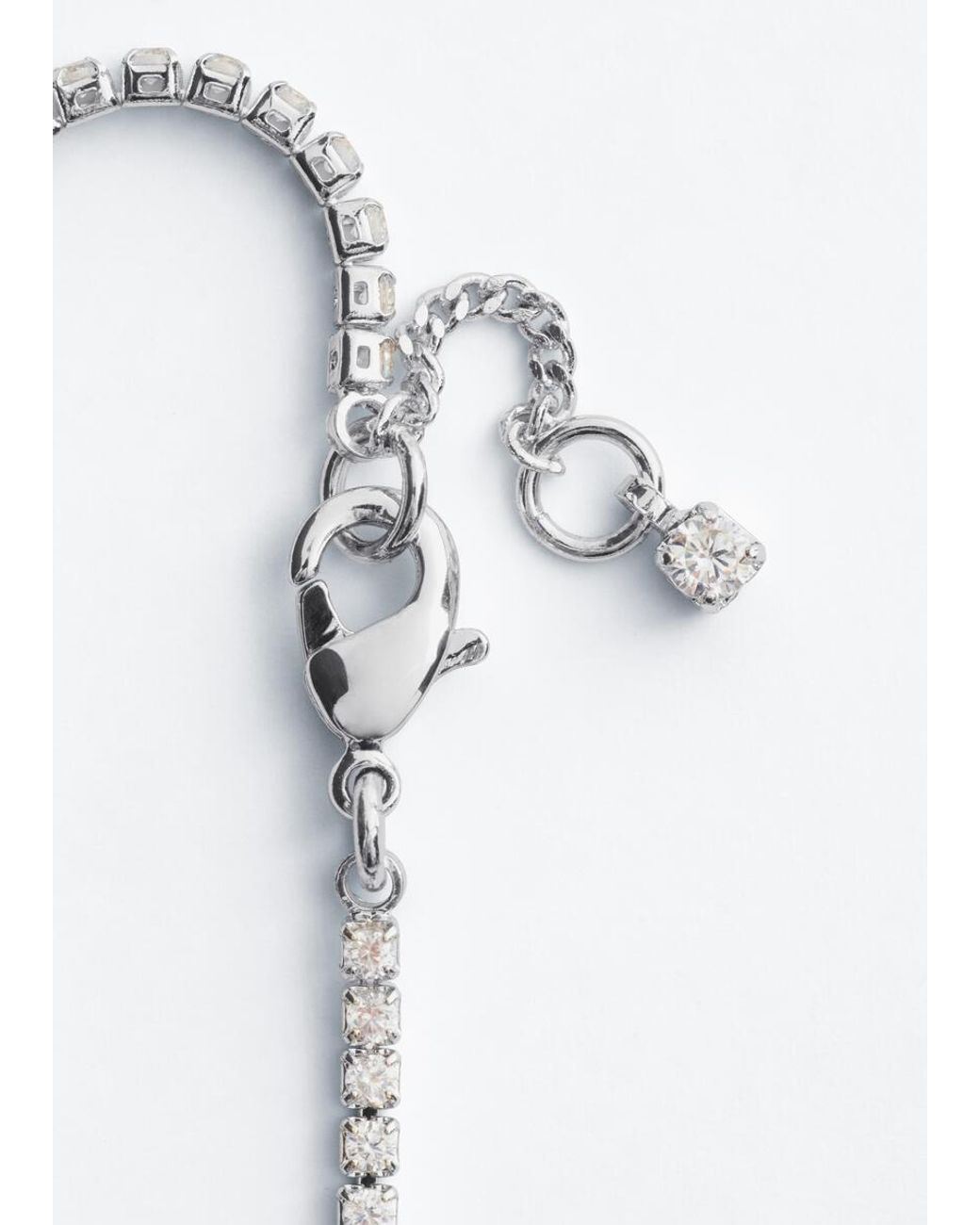 & Other Stories White Rhinestone Chain Bracelet