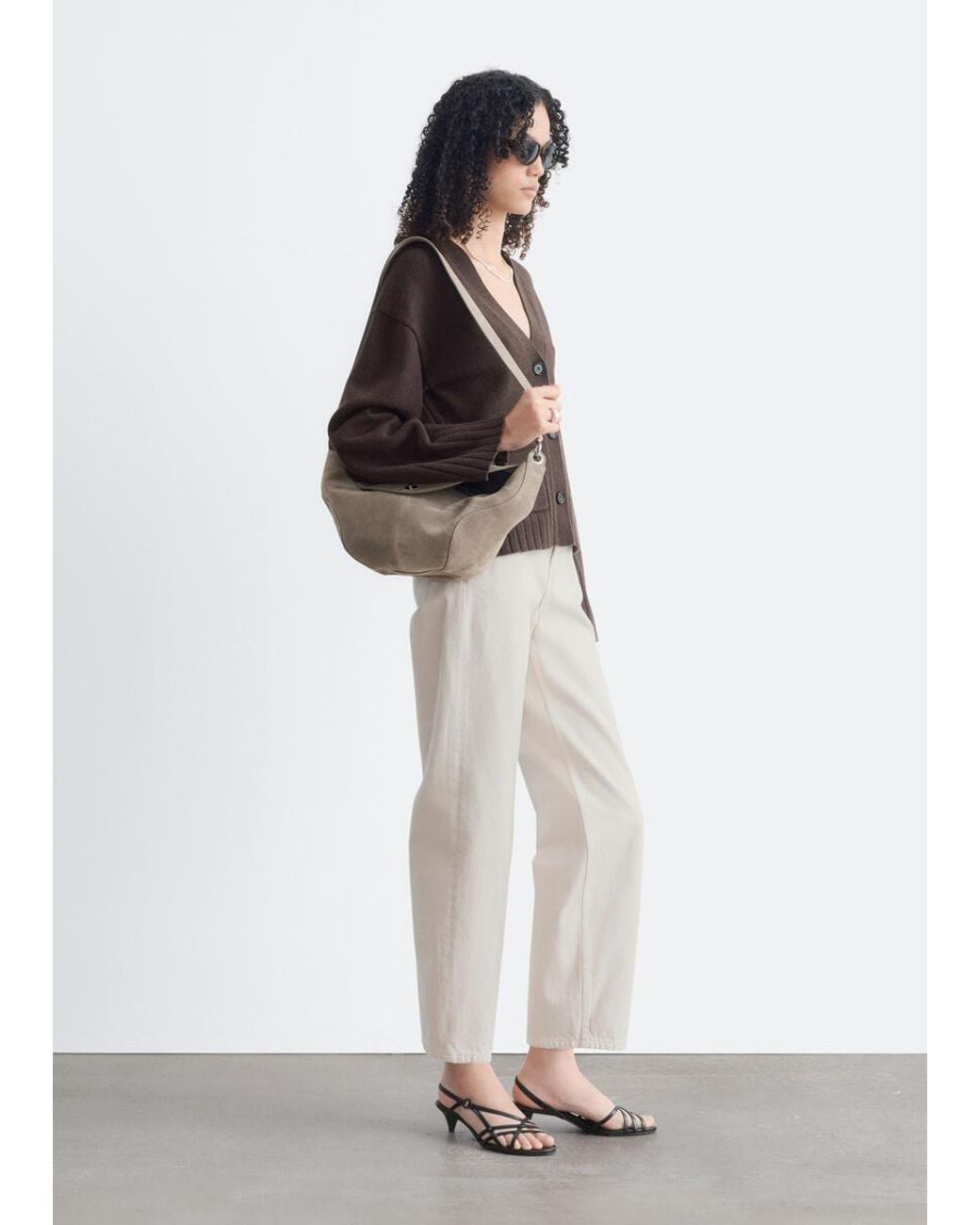 & Other Stories Brown Tapered Knit Cardigan