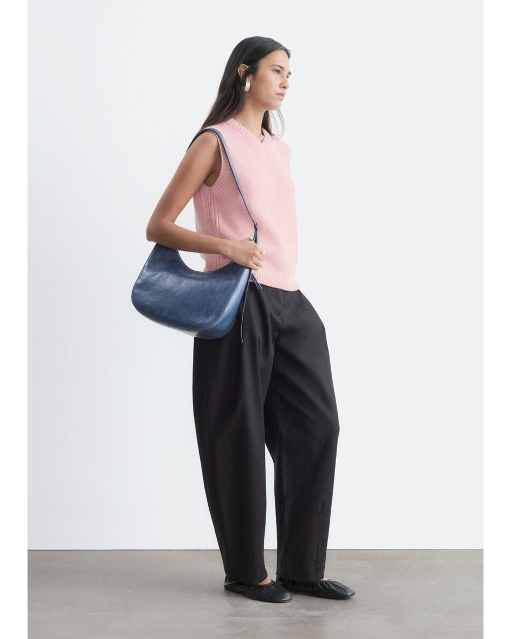 & Other Stories Pink Wool-Cotton Knitted Vest