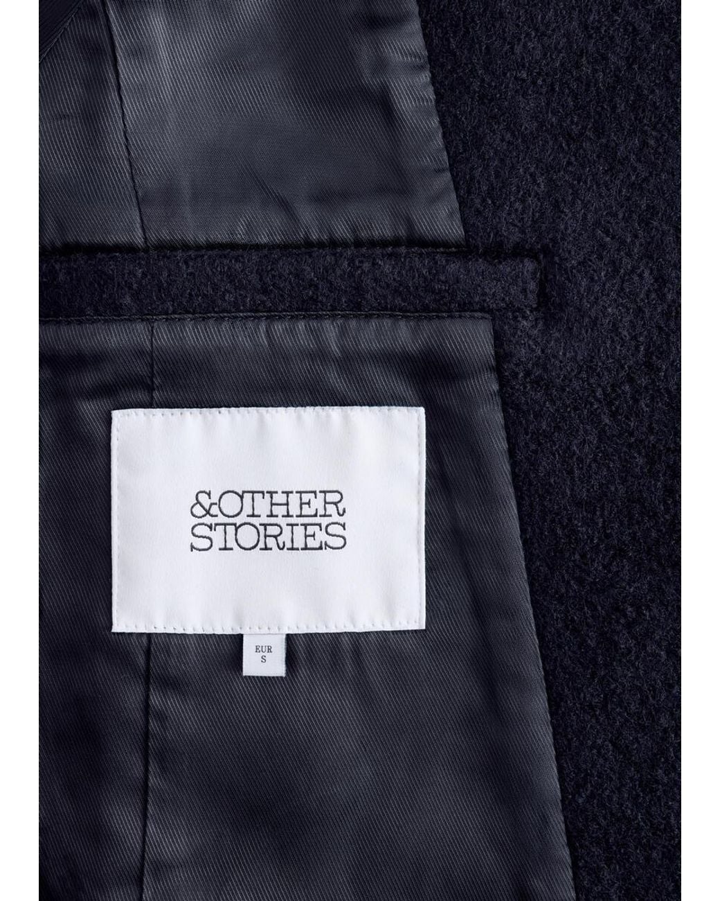 & Other Stories Blue Asymmetric Wool Jacket