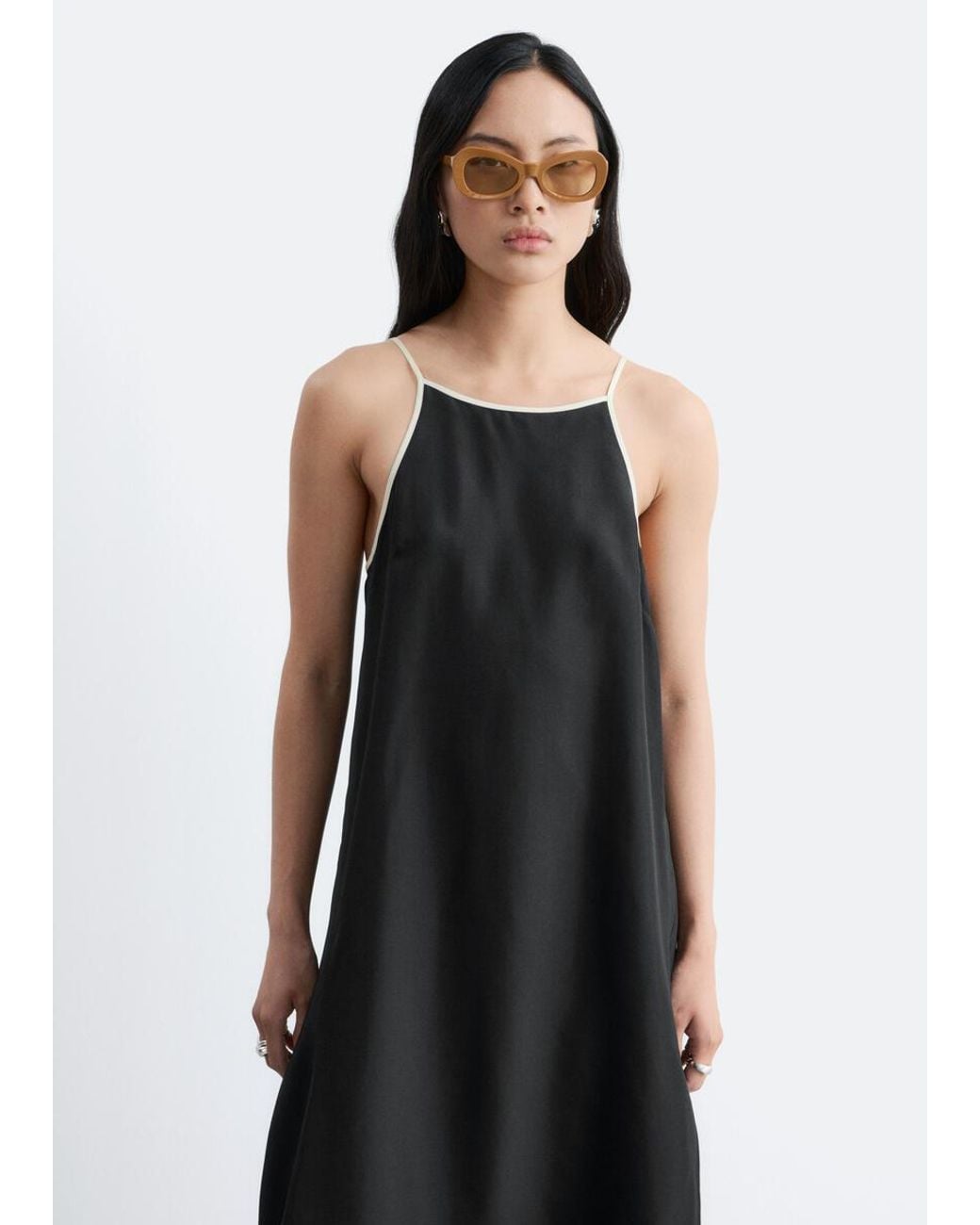& Other Stories White Silk Strap Dress