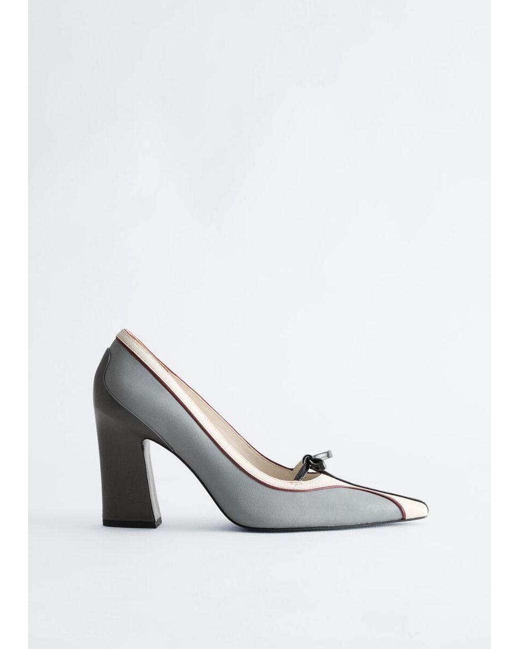& Other Stories White Bow-Detail Leather Pumps