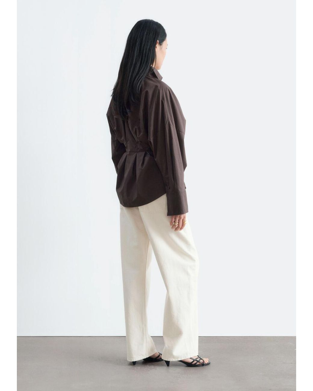 & Other Stories Black Fitted-Waist Shirt