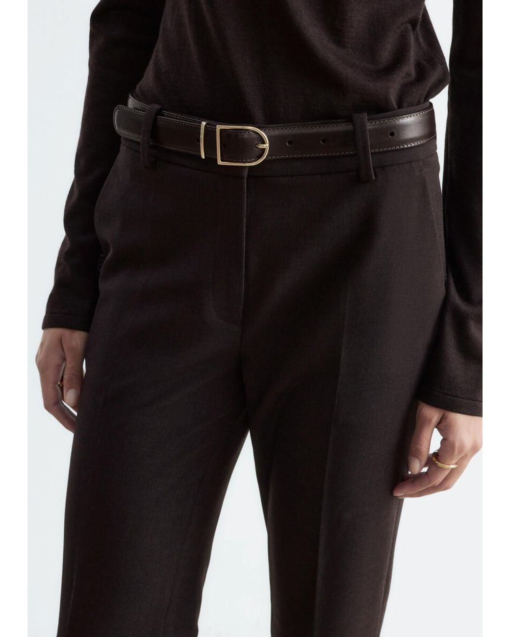 & Other Stories White Flared Press-Crease Trousers