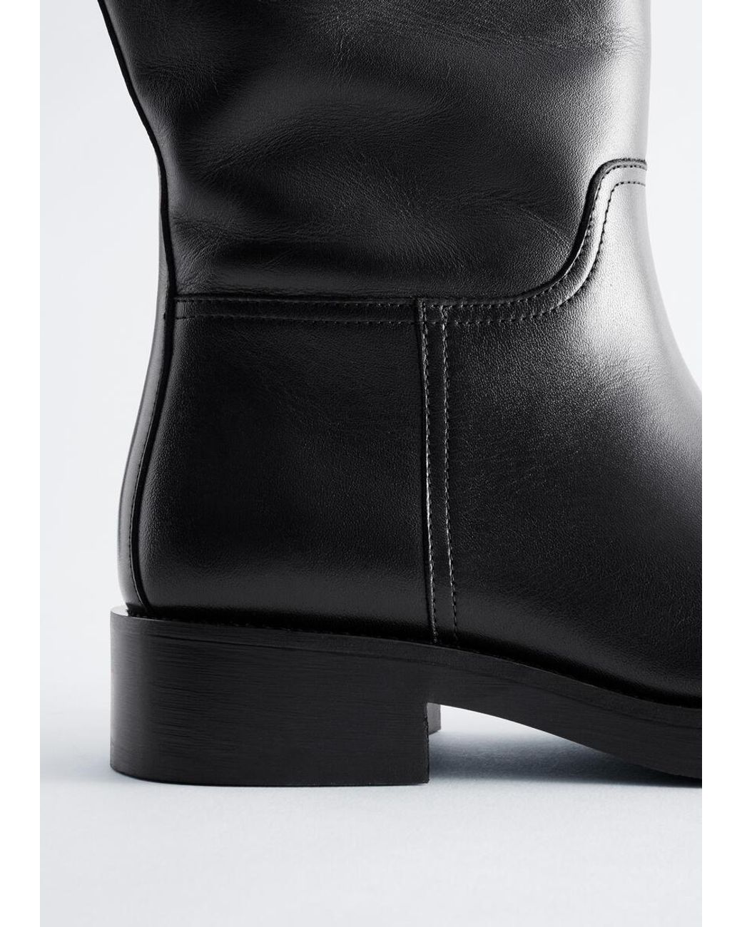& Other Stories Black Leather Riding Boots