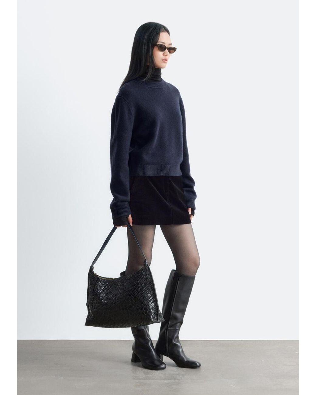 & Other Stories Blue Cashmere-Blend Jumper