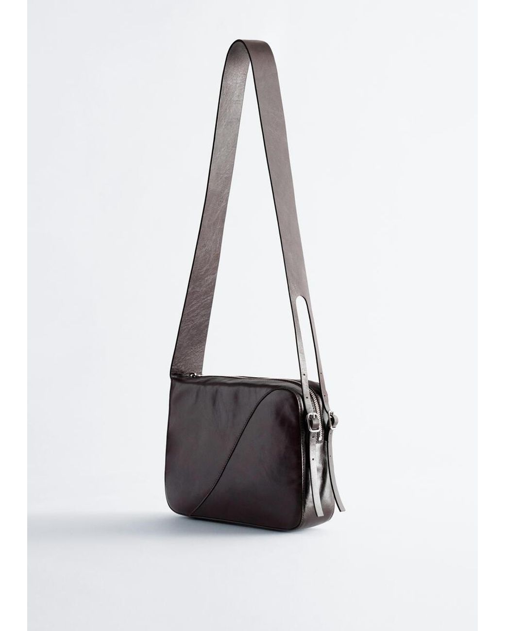 & Other Stories Green Leather Shoulder Bag