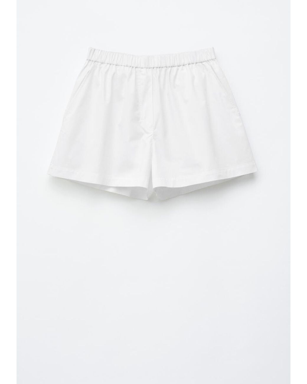 & Other Stories White High-Waist Cotton Shorts
