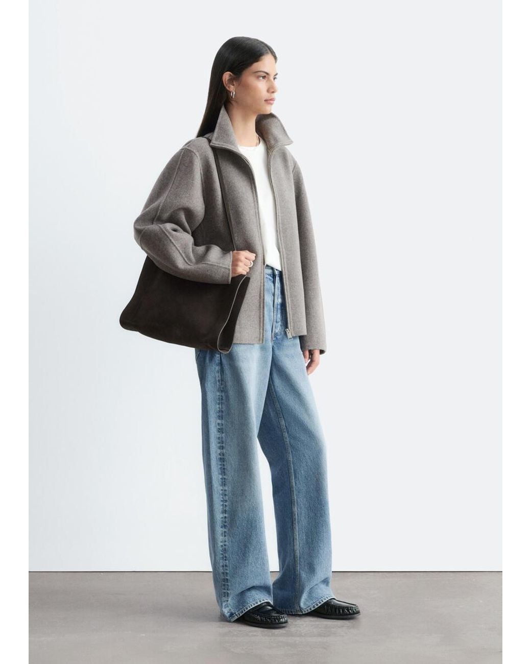 & Other Stories Natural Doublé Wool Jacket