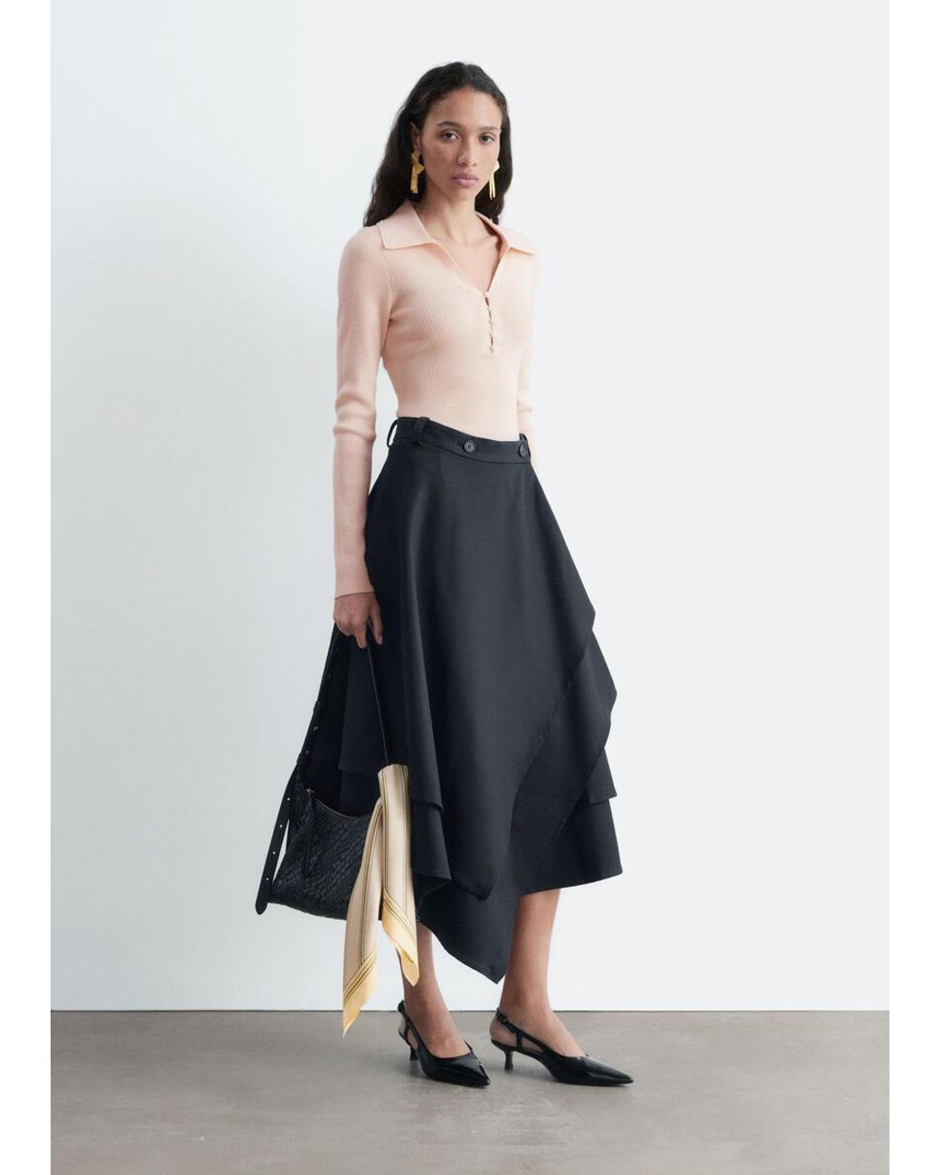 & Other Stories Black Patent Leather Slingback Pumps