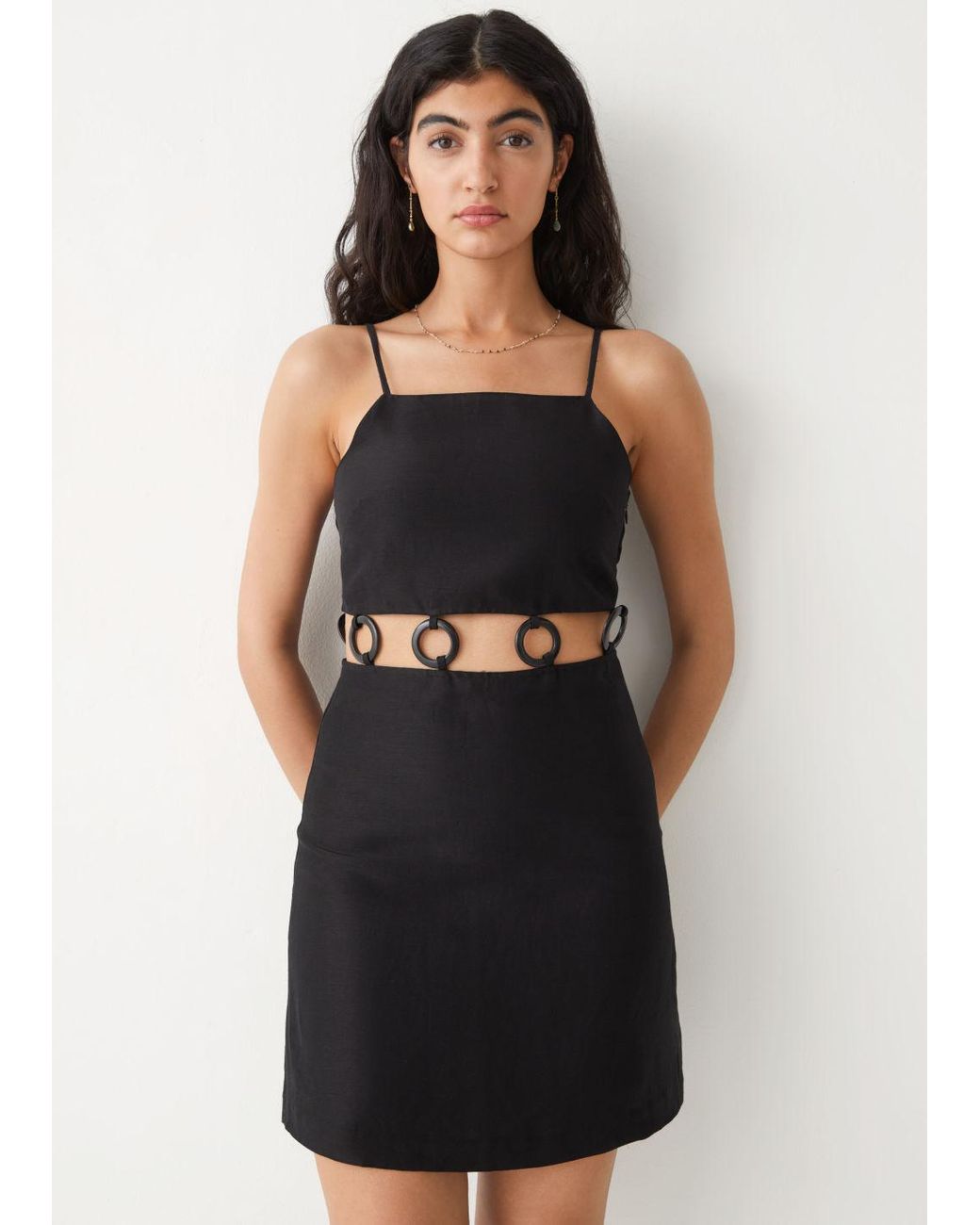 Other Stories Fitted O Ring Mini Dress In Black Lyst