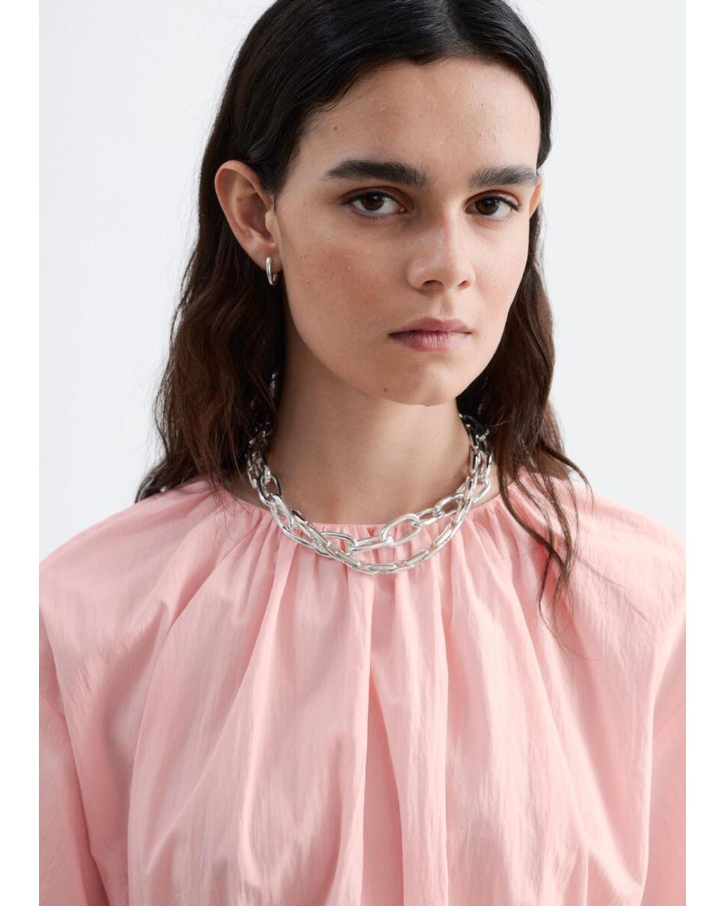 & Other Stories White Chunky Chain Necklace
