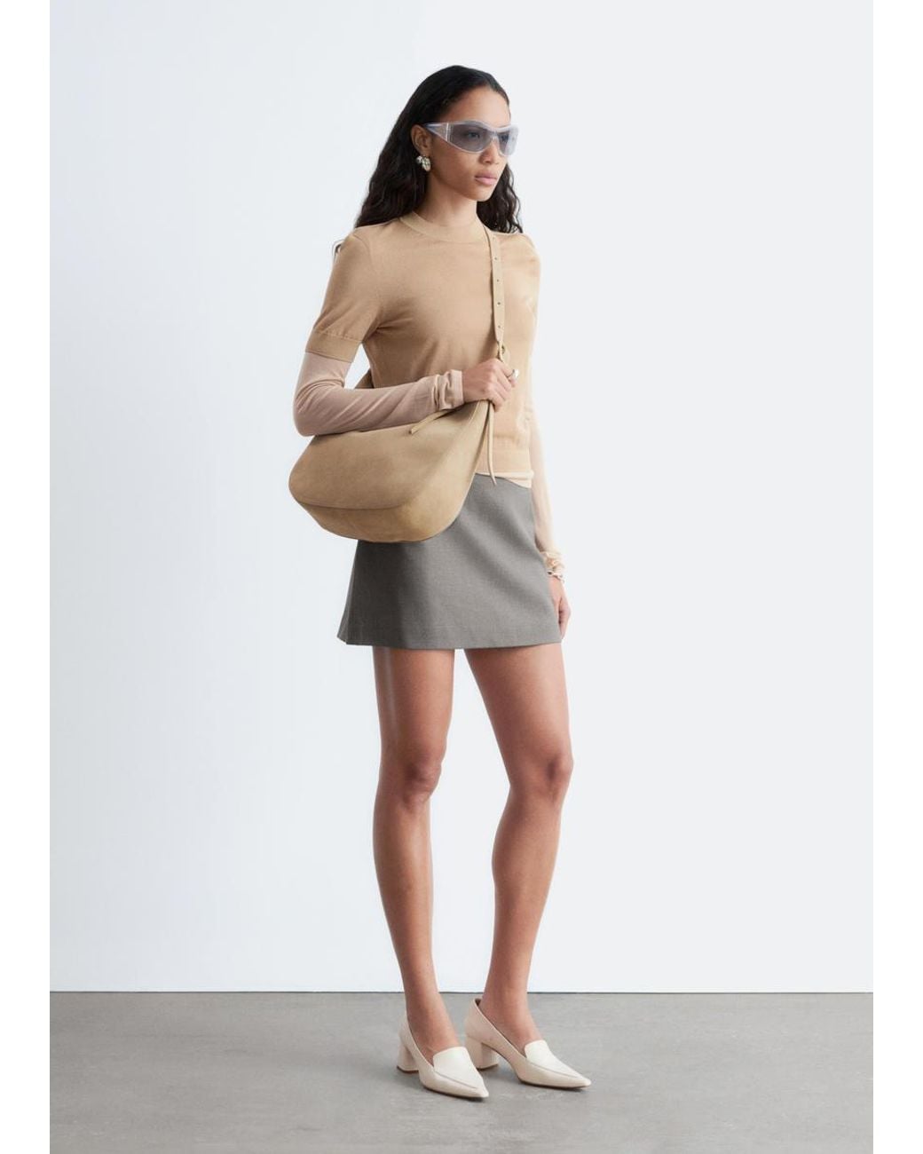 & Other Stories White A-Line Mini Skirt