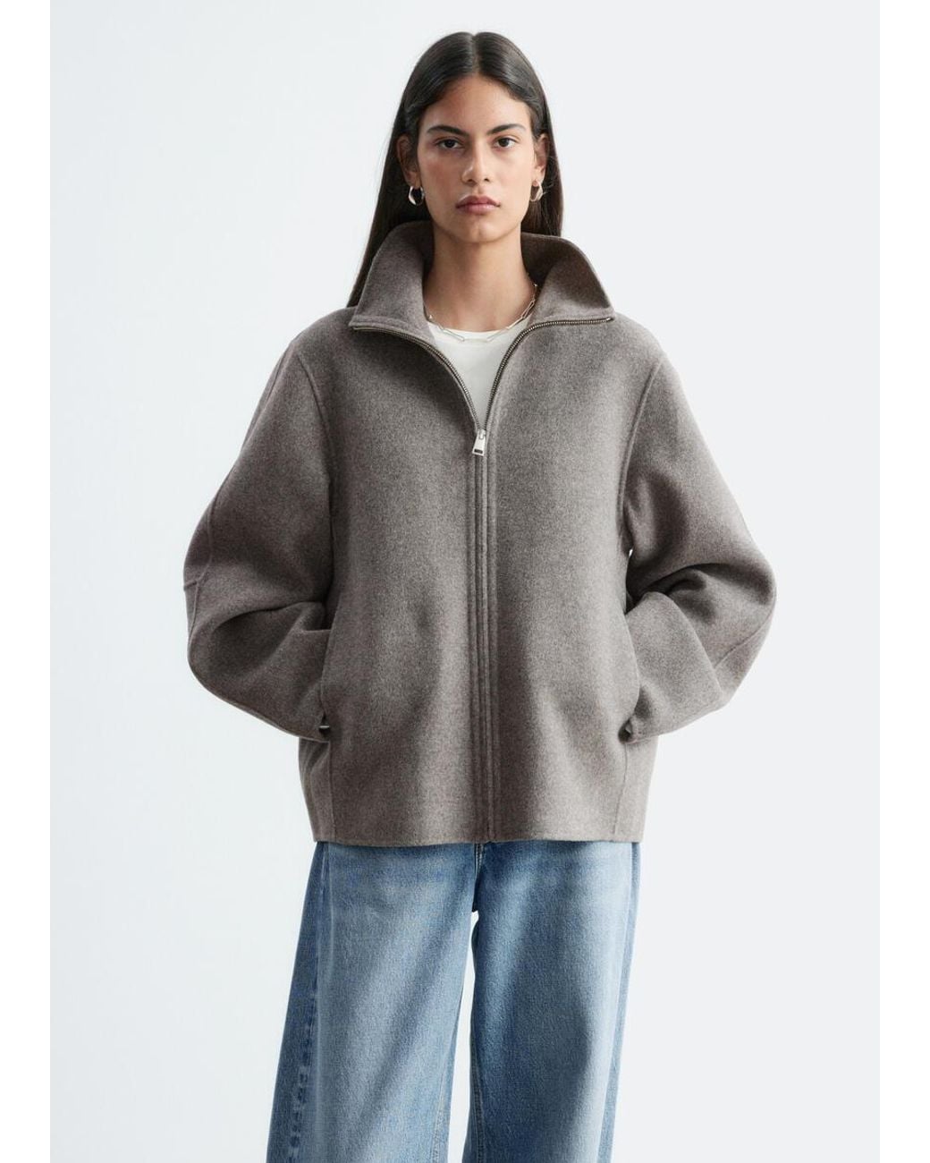 & Other Stories Natural Doublé Wool Jacket