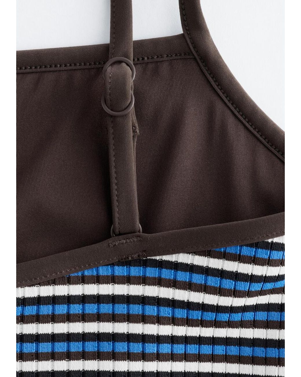 & Other Stories Blue Square-Neck Cropped Tankini