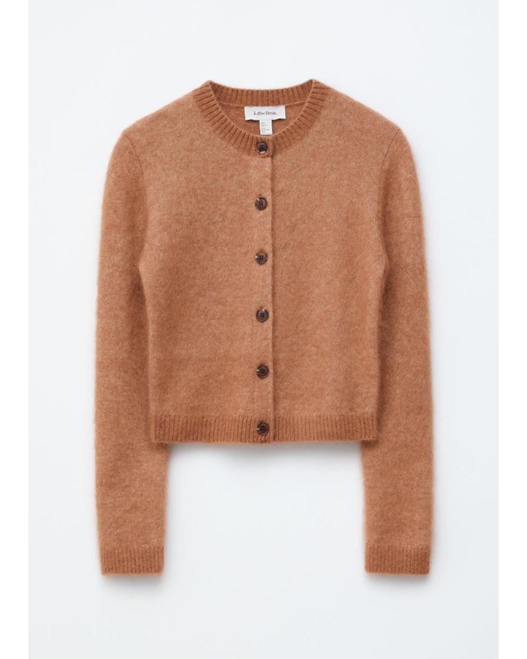 & Other Stories White Mohair-Blend Brushed Cardigan