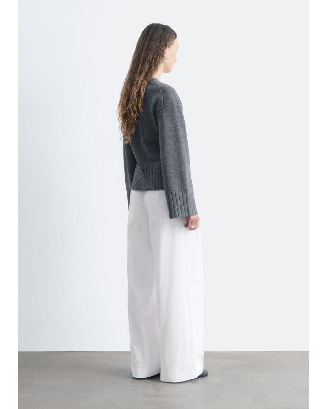 & Other Stories Gray Tapered Knit Cardigan