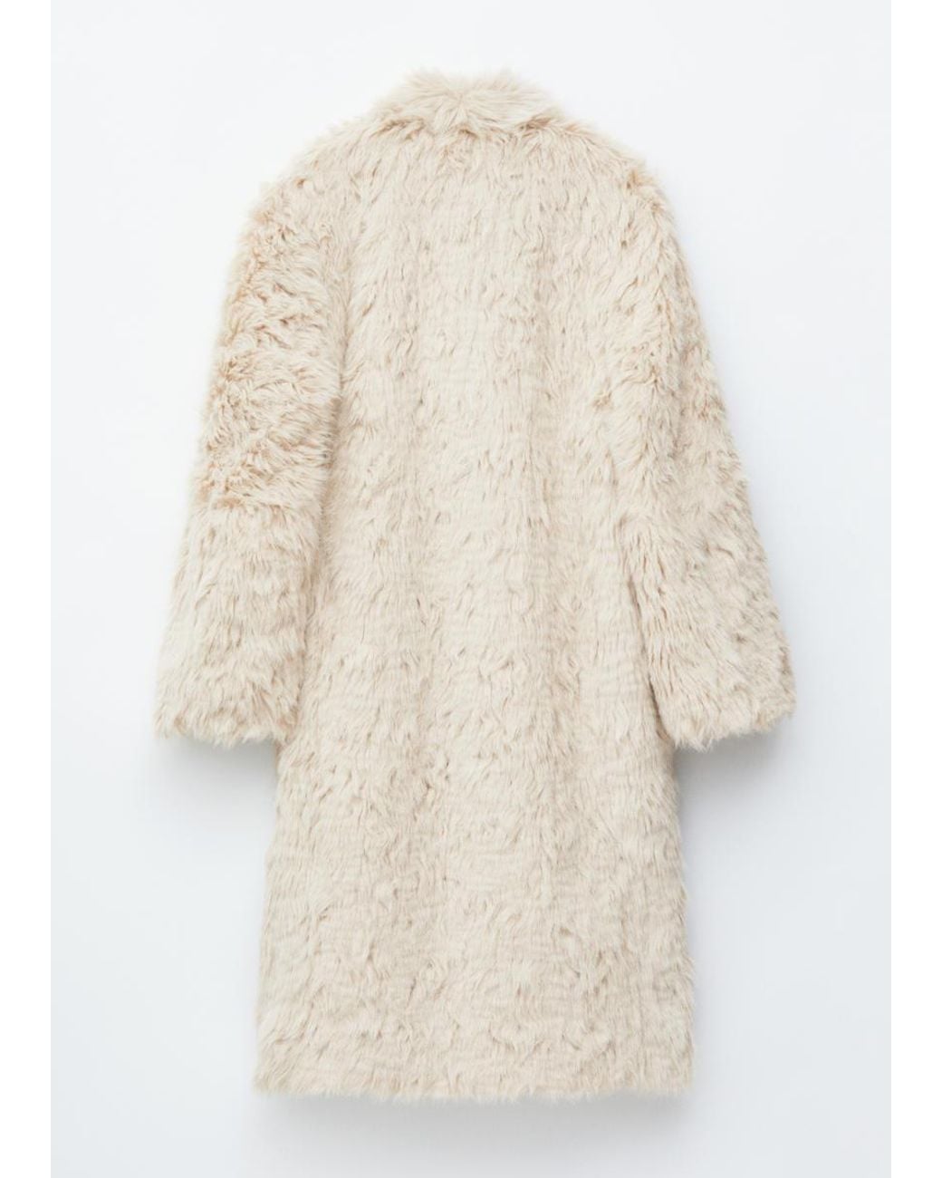 & Other Stories Natural Faux Fur Midi Coat