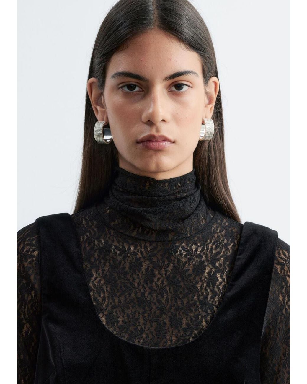 & Other Stories Black Velvet Mini Dress