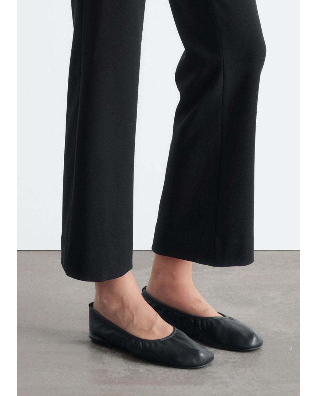& Other Stories Red Cropped Kick Flare Trousers