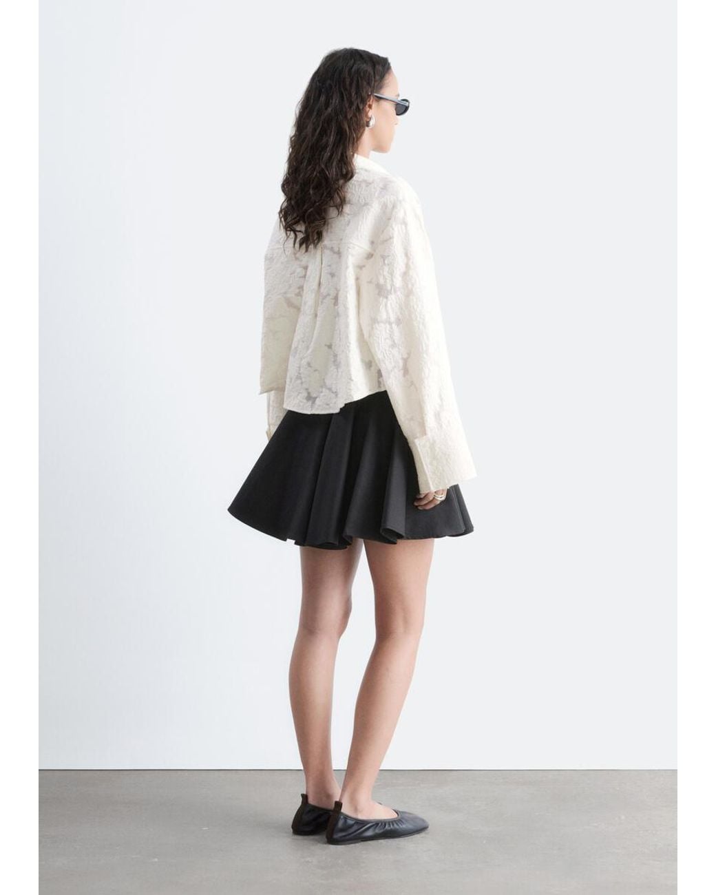 & Other Stories White Relaxed Jacquard Blouse