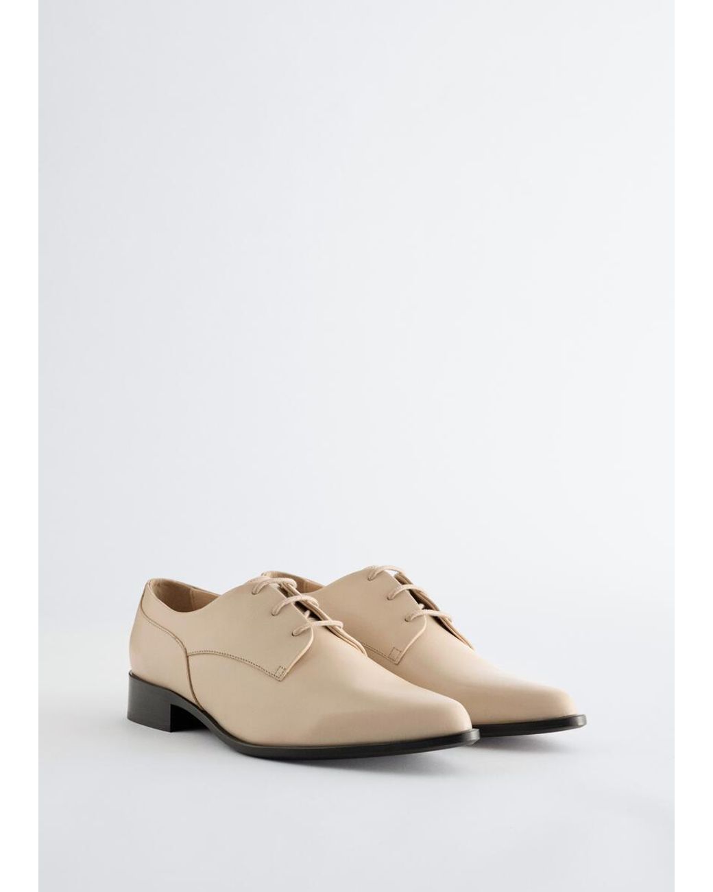 & Other Stories White Leather Derby Shoes