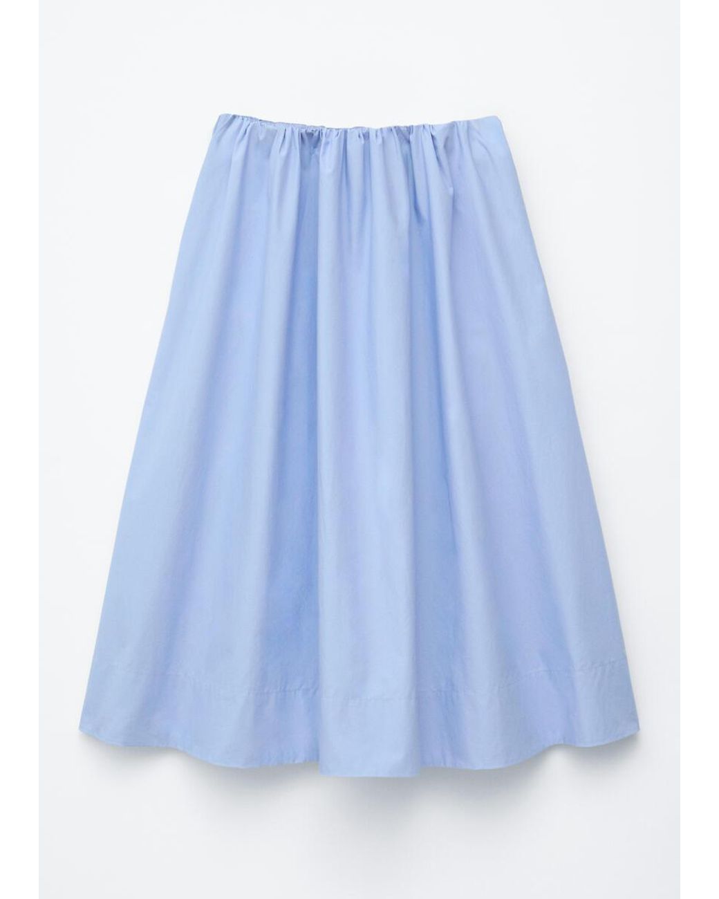 & Other Stories Blue Cotton Midi Skirt