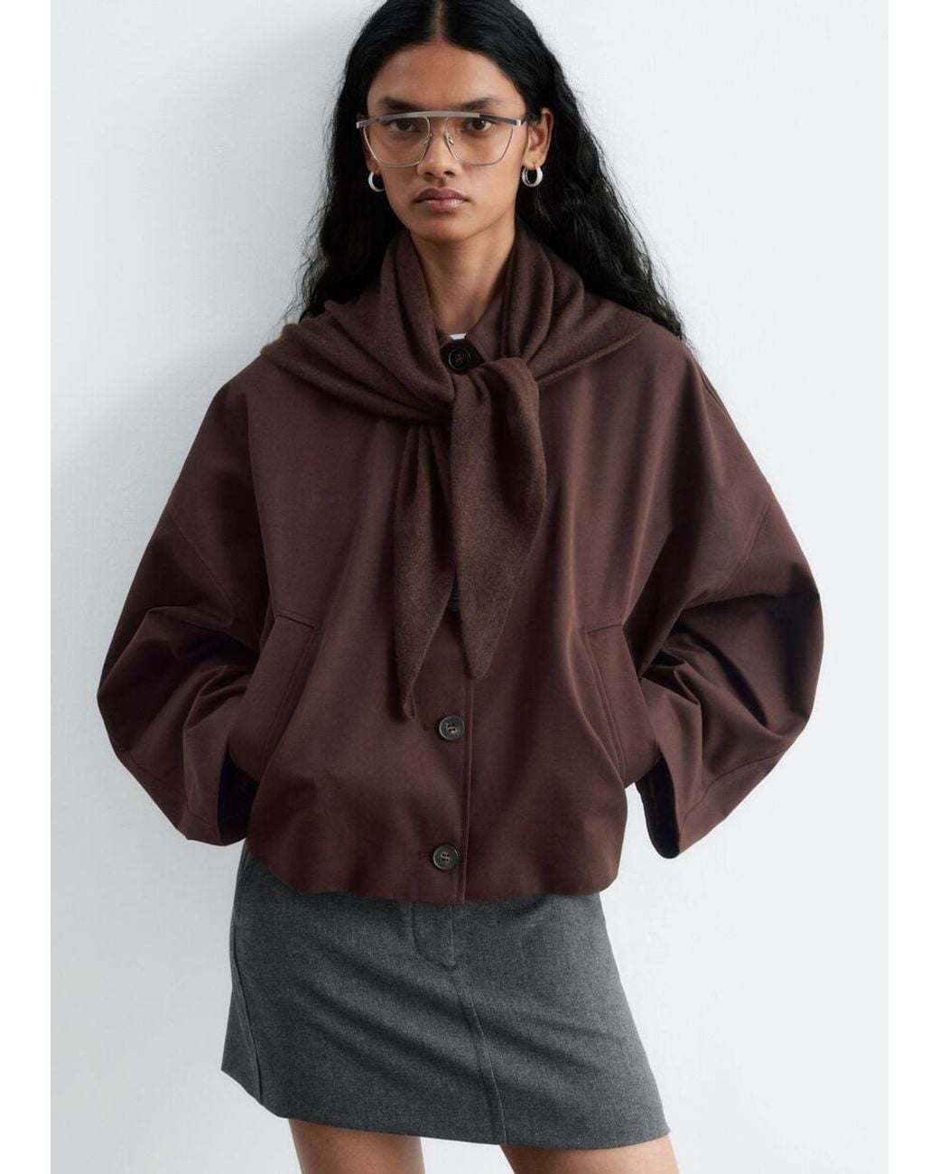 & Other Stories Brown Cashmere Scarf