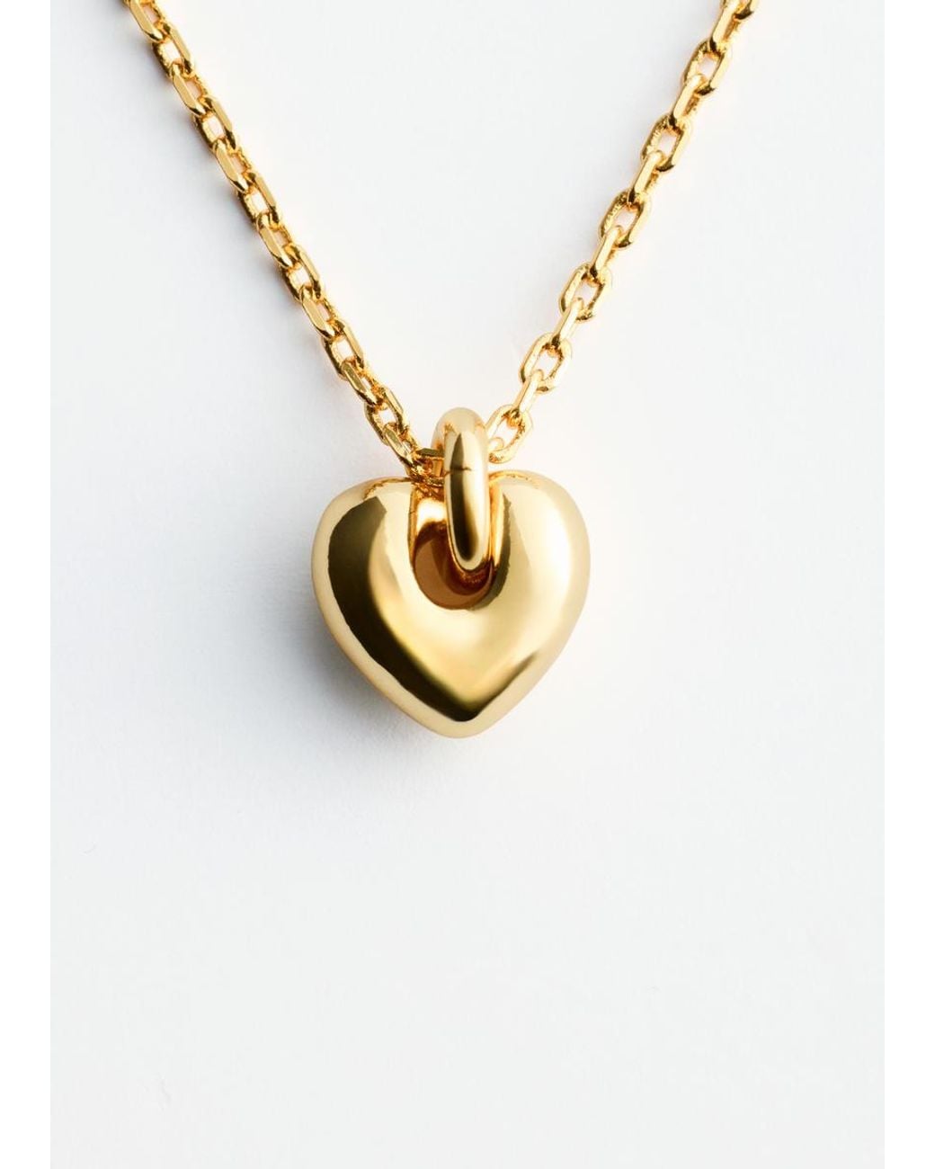 & Other Stories Black Heart Pendant Necklace