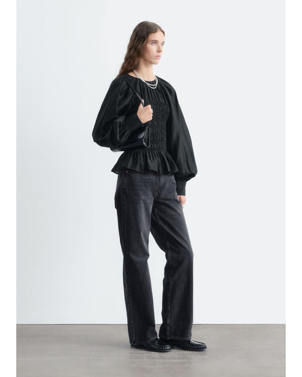 & Other Stories Blue Smock Blouse