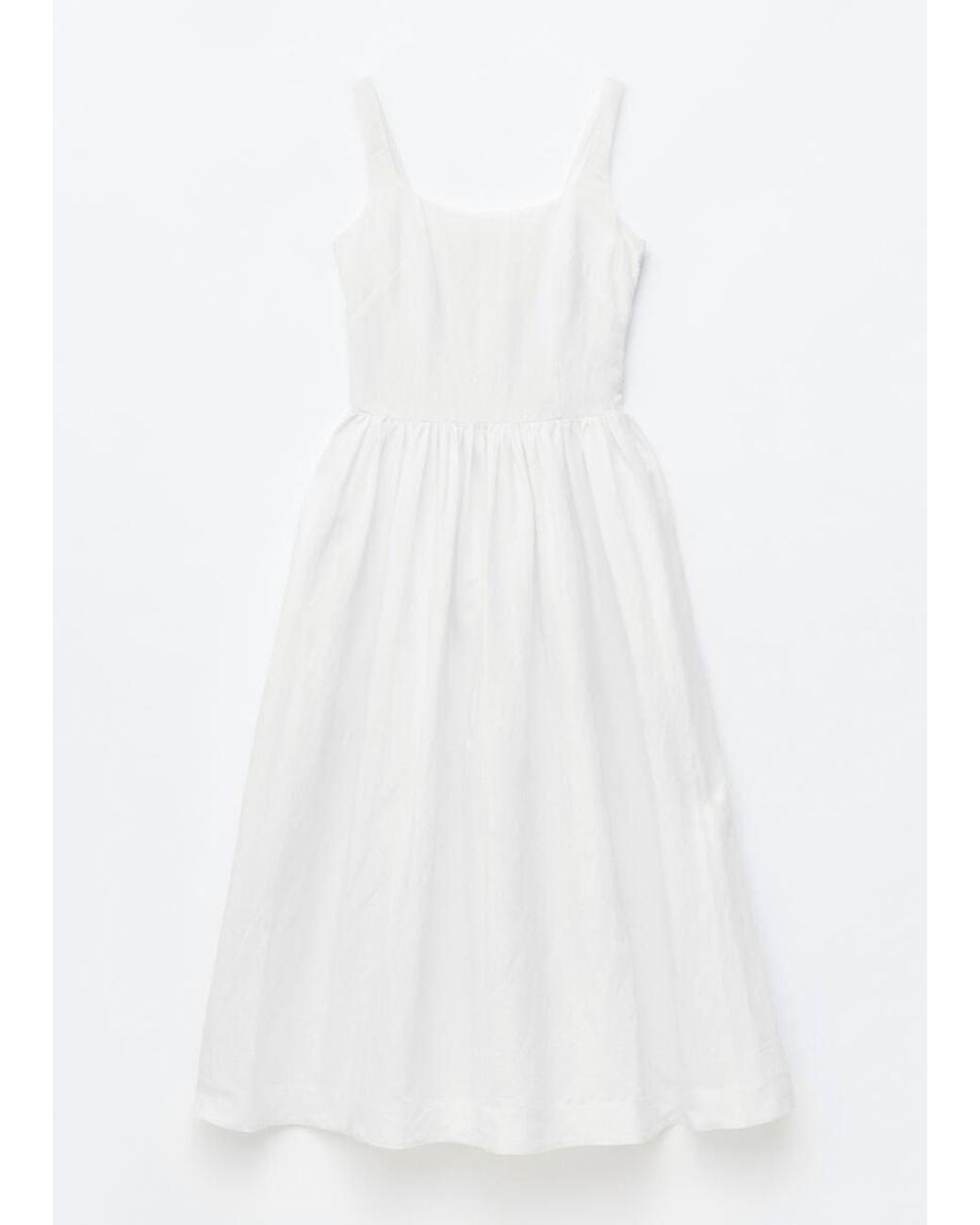 & Other Stories White Fit-And-Flare Midi Dress