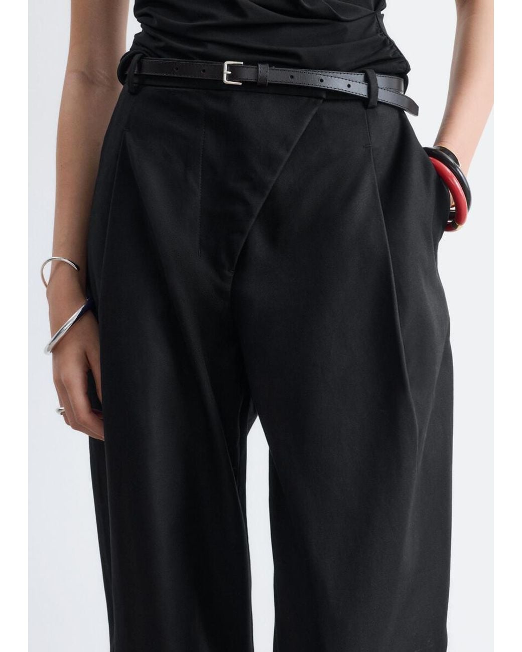 & Other Stories Gray Barrel-Leg Trousers