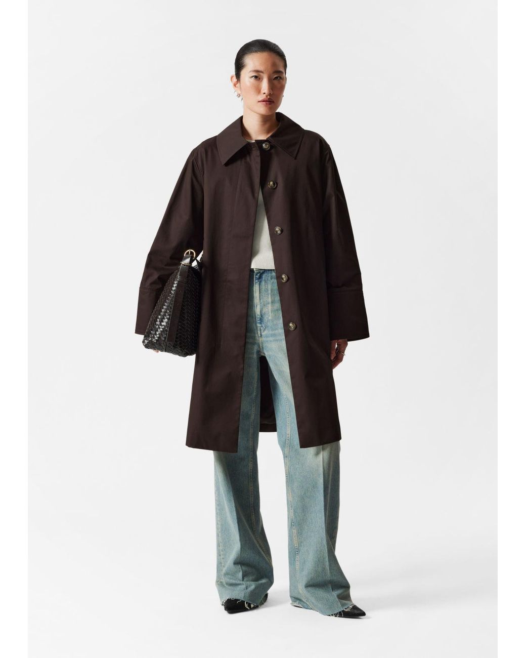 & Other Stories Collared Car Coat in Blue | Lyst