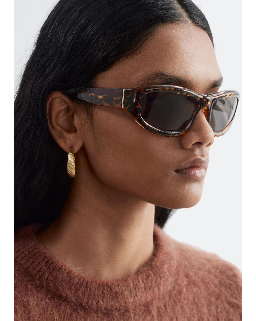 & Other Stories Brown Oval Sunglasses