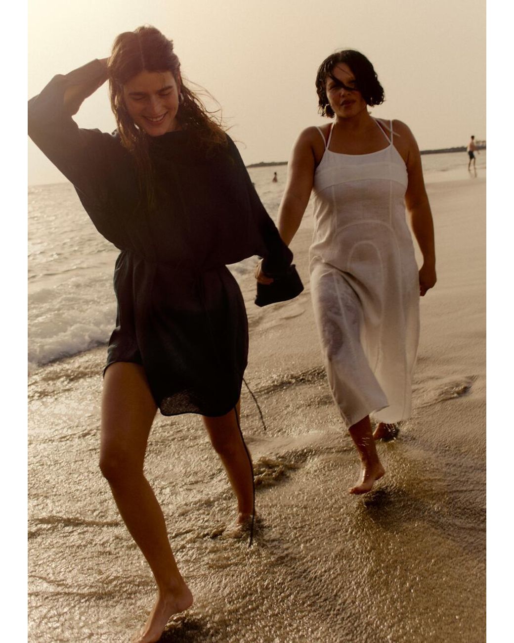 & Other Stories White Linen Midi Dress
