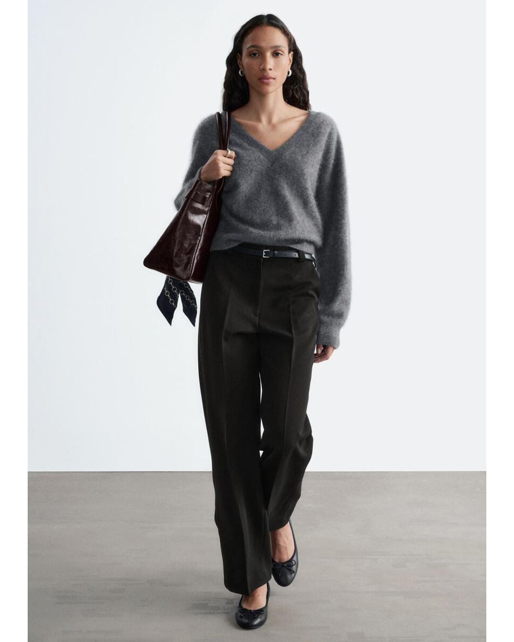 & Other Stories Black Straight Press-Crease Trousers