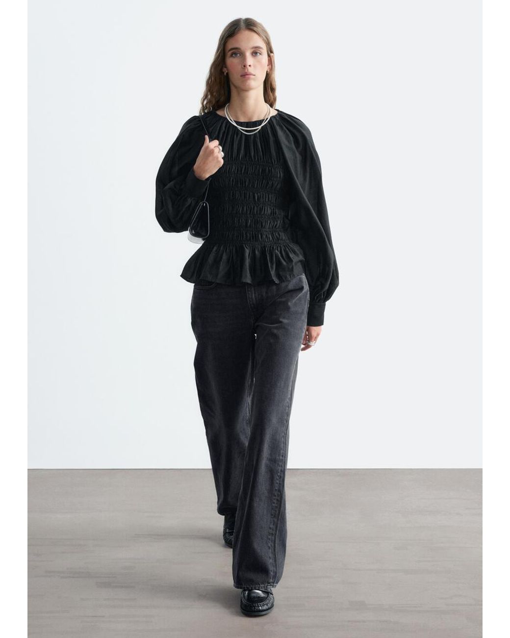 & Other Stories Blue Smock Blouse