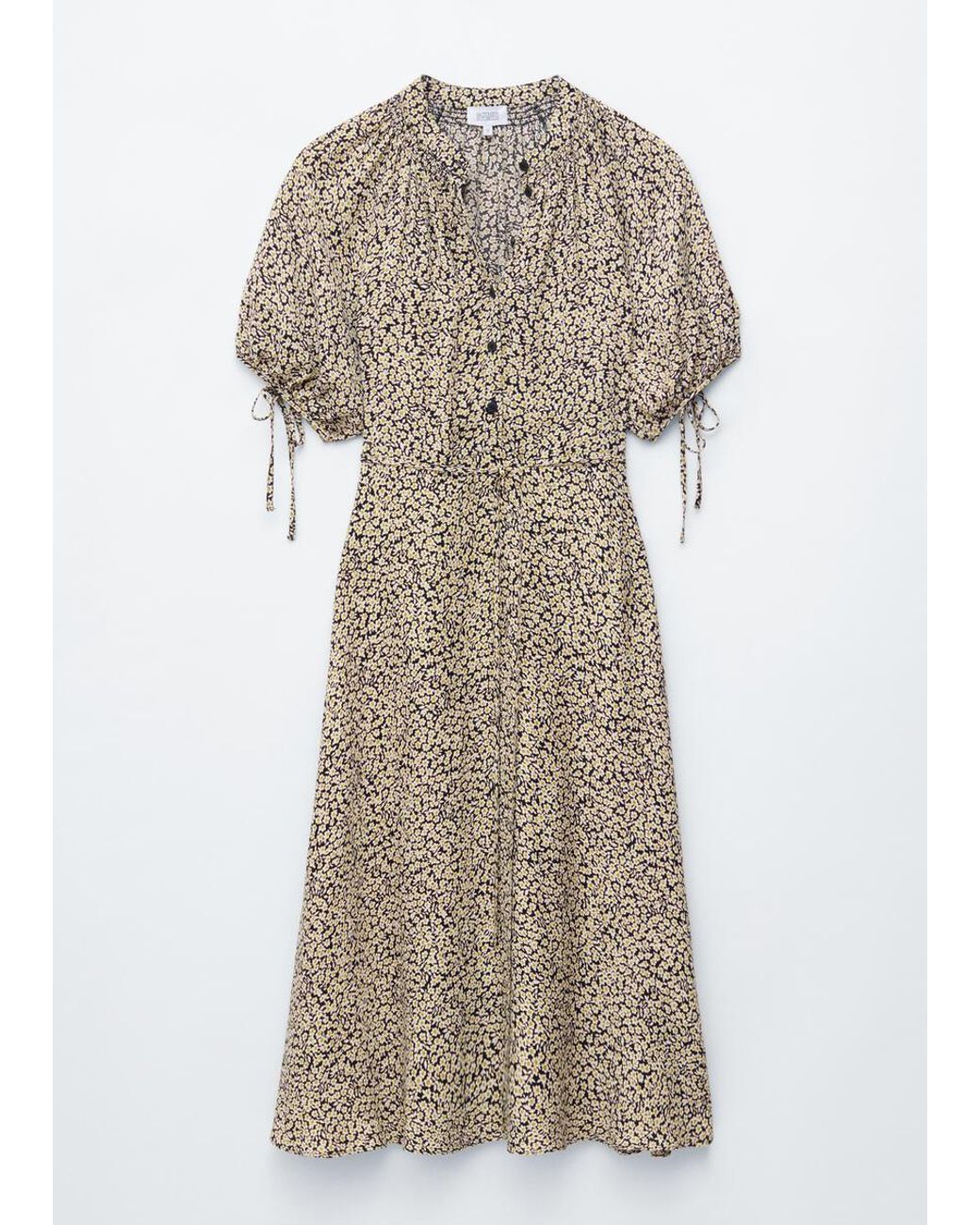 & Other Stories White Tie-Waist Midi Dress