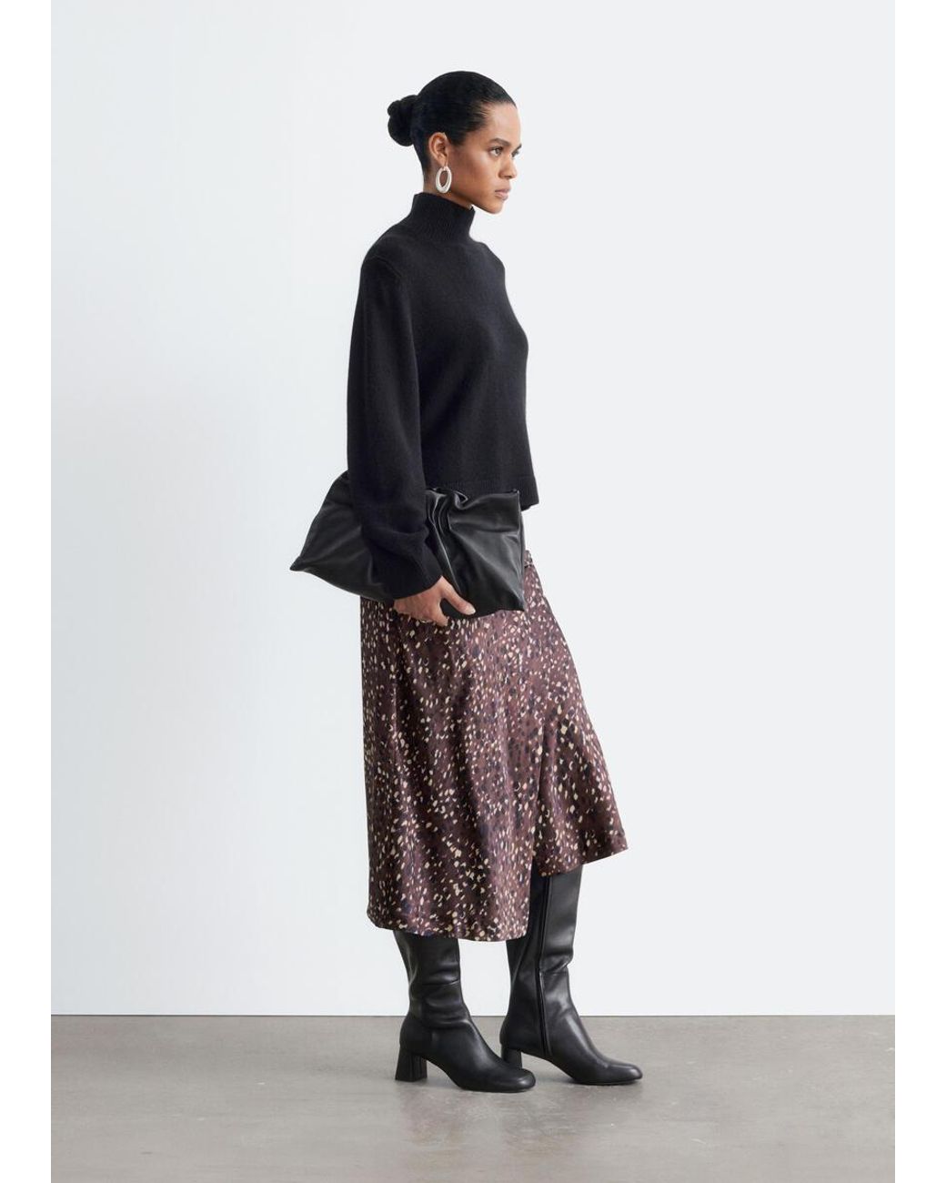 & Other Stories Blue Wool-Cashmere Mock Neck Jumper