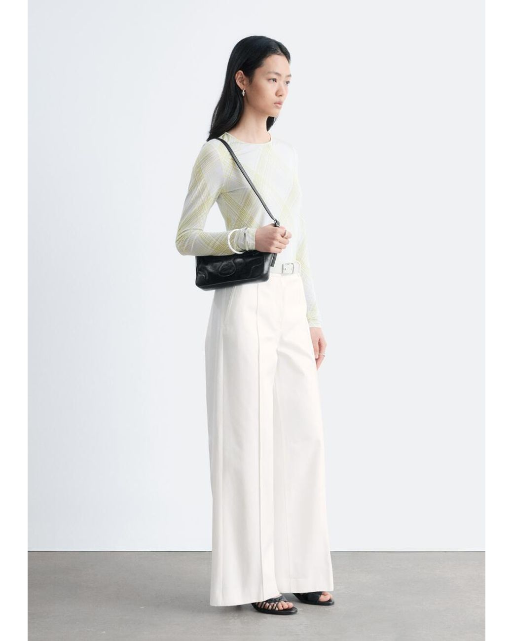 & Other Stories White Long-Sleeve Jersey Top