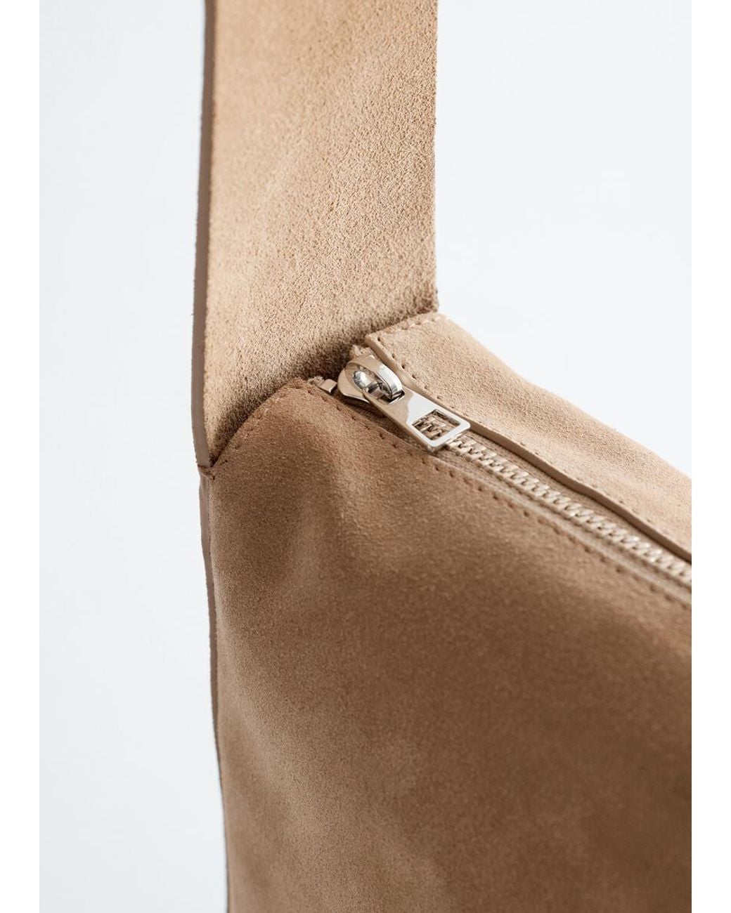 & Other Stories White Split Suede Shoulder Bag