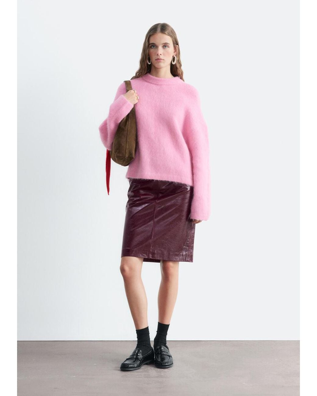 & Other Stories Pink Mohair-Blend Jumper