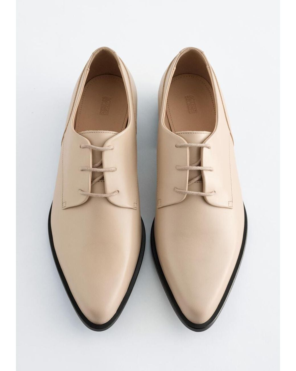 & Other Stories White Leather Derby Shoes