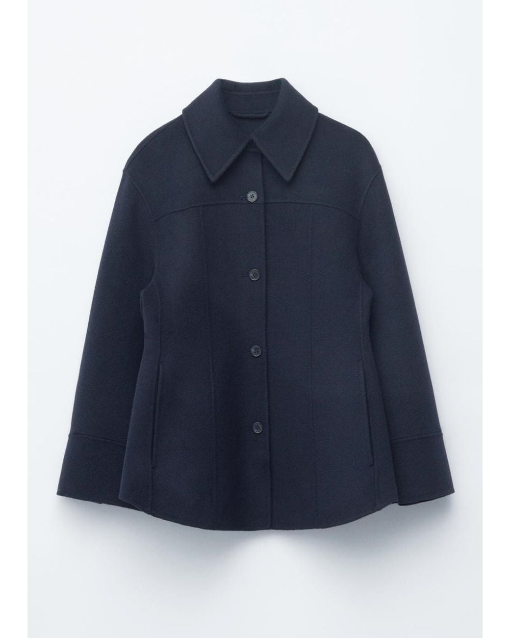 & Other Stories Blue Tapered Wool Jacket